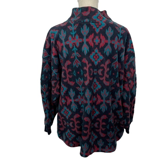 Vintage Southwestern Aztec Pullover Sweater 1/4 Zip Brass Accents Women Sz 18/20 - Picture 4 of 11